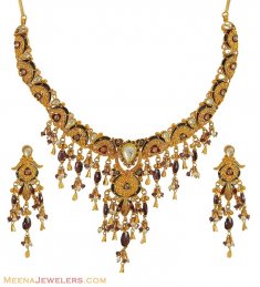 22k Meenakari Kundan Necklace Set