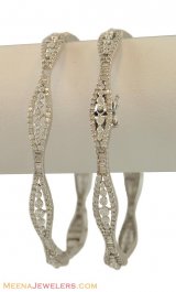 White Gold Diamond Bangles (2pc)