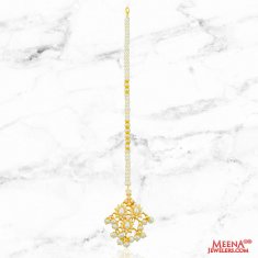 22Kt Gold Maang Tikka with Pearls