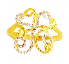 22K Gold Two Tone Ring ( Ladies Gold Ring )