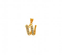 Gold Pendant with Initial (W) ( Initial Pendants )