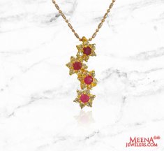 22Kt Gold Ruby Pendant ( Fancy Pendants )