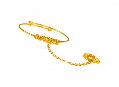 22K Gold Kids Kada with Ring ( Baby Bangles )