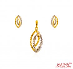 22Kt Gold Fancy TwoTone Pendant Set