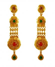 22KT Gold Filigree Earrings ( Long Earrings )