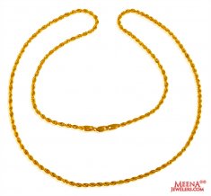 22 Kt Hollow Rope Chain (20 Inches) ( Plain Gold Chains )