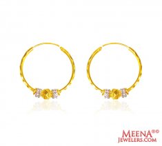 22 Kt Gold Hoop Earrings for Girls