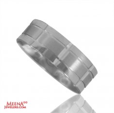 18K White Gold Mens Band ( Wedding Bands )