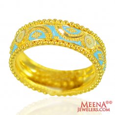 22kt Gold Meenakari Band For Ladies ( Ladies Gold Ring )