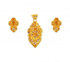 Two Tone Gold Pendant Set ( Gold Pendant Sets )