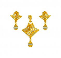 22Karat Gold Two Tone Pendant Set