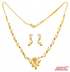 22 Kt Two Tone Gold Necklace Set ( Light Sets )