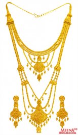 22k Gold 2 in 1 Necklace Set ( Bridal Necklace Sets )