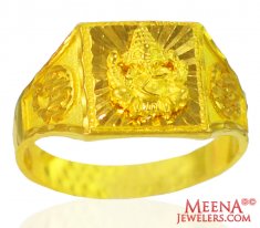 22K Gold Ganesh Mens Ring ( Mens Gold Ring )