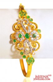 22k Gold kada with colored CZ