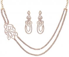 18K Gold Solitaire Diamond Set ( Diamond Necklace Sets )