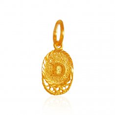 22Kt D Initial Pendant ( Initial Pendants )