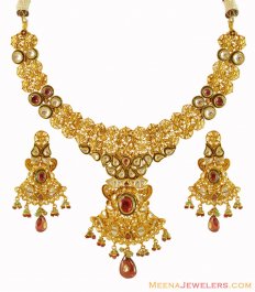 Antique Necklace Set 22K ( Antique Necklace Sets )