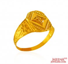 22 Kt Gold Mens Initial  Ring ( Mens Gold Ring )