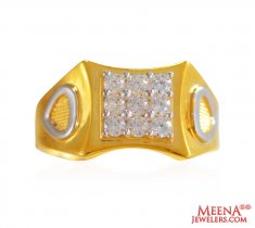 22K Designer Rhodium Mens Ring