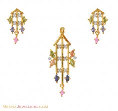 Gold Signity Pendant Set ( Fancy Pendant Set )