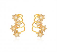 Designer Pearl Cz Earrings 22k  ( Precious Stone Earrings )