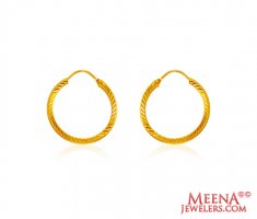 18kt yellow gold handmade customized vintage design hoops earrings bali  awesome stylish designer jewelry for girls womens from india ho52   TRIBAL ORNAMENTS