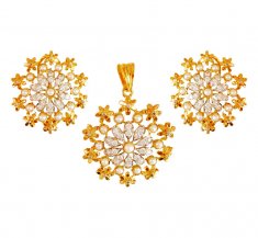 22K Gold Pearls Pendant Set ( Fancy Pendant Set )