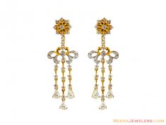 Floral Designed Two Tone Earrings  ( Exquisite Earrings )