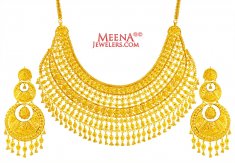 22Kt Gold Necklace Earring Set