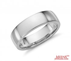 18K White Gold Mens Band