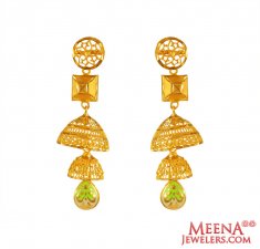 22kGold layered Chandelier Earrings ( 22Kt Gold Fancy Earrings )