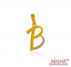 22KT Gold Pendant with Initial (B)