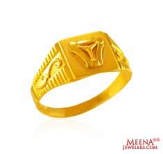 22k Gold Mens Thin Ring 