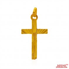 22Kt Gold Fancy Cross Pendant ( Jesus Cross Pendants )