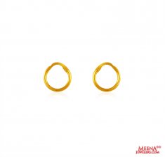 22k Gold Plain Hoops Earrings