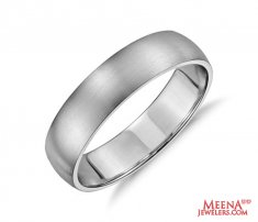 18 Karat White Gold Mens Band ( Wedding Bands )