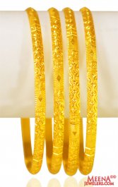 22 Karat Gold Bangles Set (4 PCs) ( Set of Bangles )