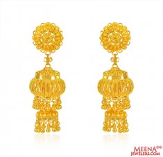 22K Gold Jhumka Earrings