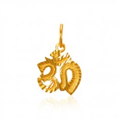 22K Gold Om Pendant