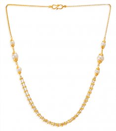 22kt Gold Pearls Chain ( 22Kt Gold Fancy Chains )