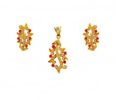 22K Gold Fancy Pendant Set