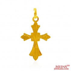 22Kt Gold Fancy Cross Pendant ( Jesus Cross Pendants )