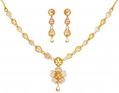 22kt Gold Necklace Earring Set 