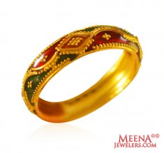 22Kt Gold Meenakari Ring  ( Ladies Gold Ring )