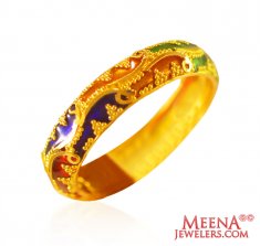 22 Karat Gold Meenakari Ring  ( Ladies Gold Ring )