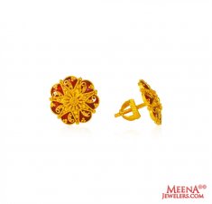 22k Gold flower Earrings Tops