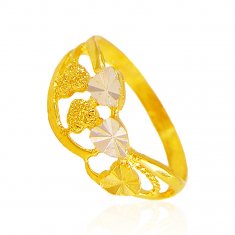 22 Karat Gold Two Tone Ring ( Ladies Gold Ring )