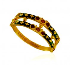 22Kt Gold Meenakari Ring 