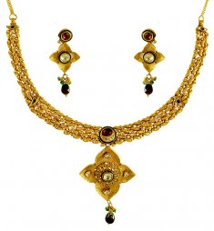 22K Gold Antique Necklace Set